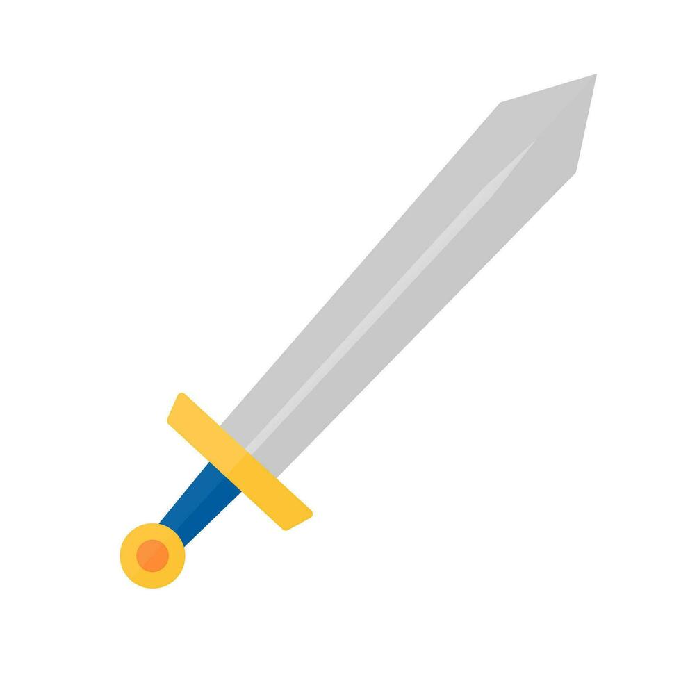 Flat design sword icon. Attack weapon. Vector. vector