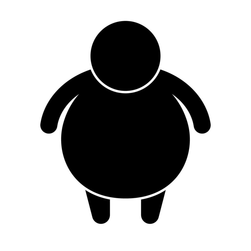 Chubby or obese body type. Fat or overweight person icon. Vector. vector