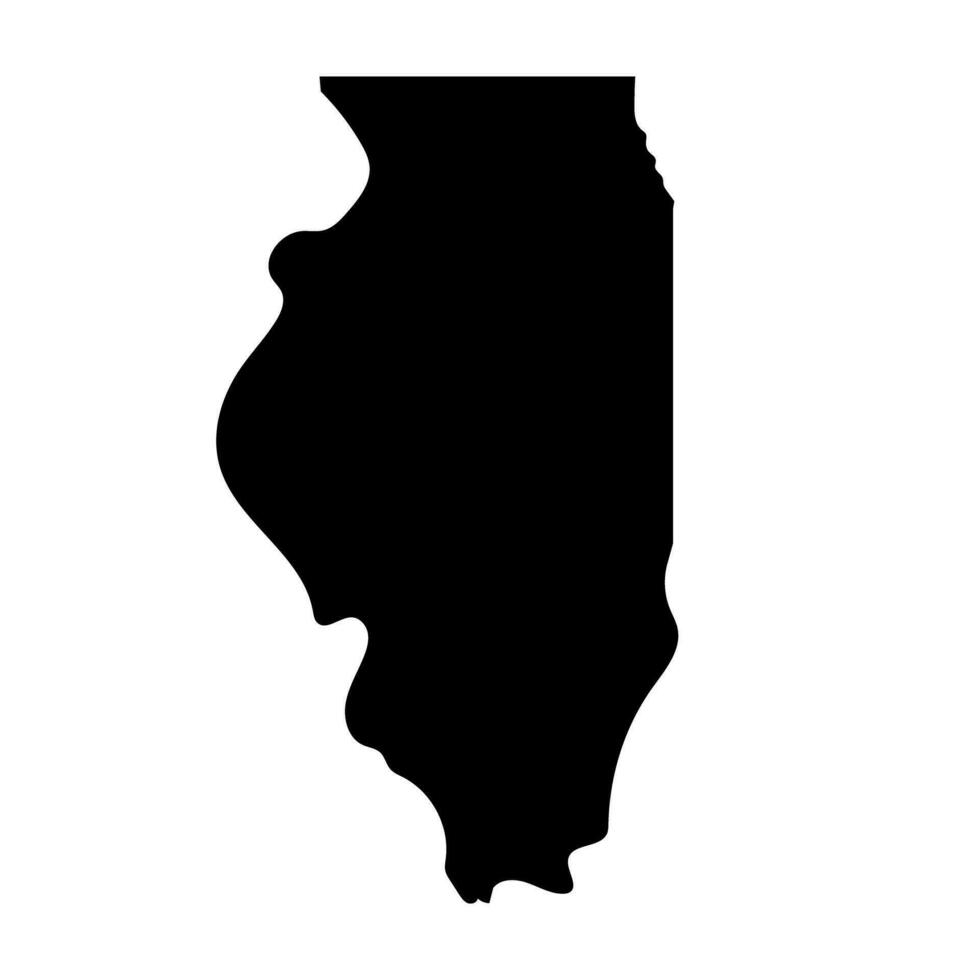 Illinois state map silhouette icon. Vector. vector