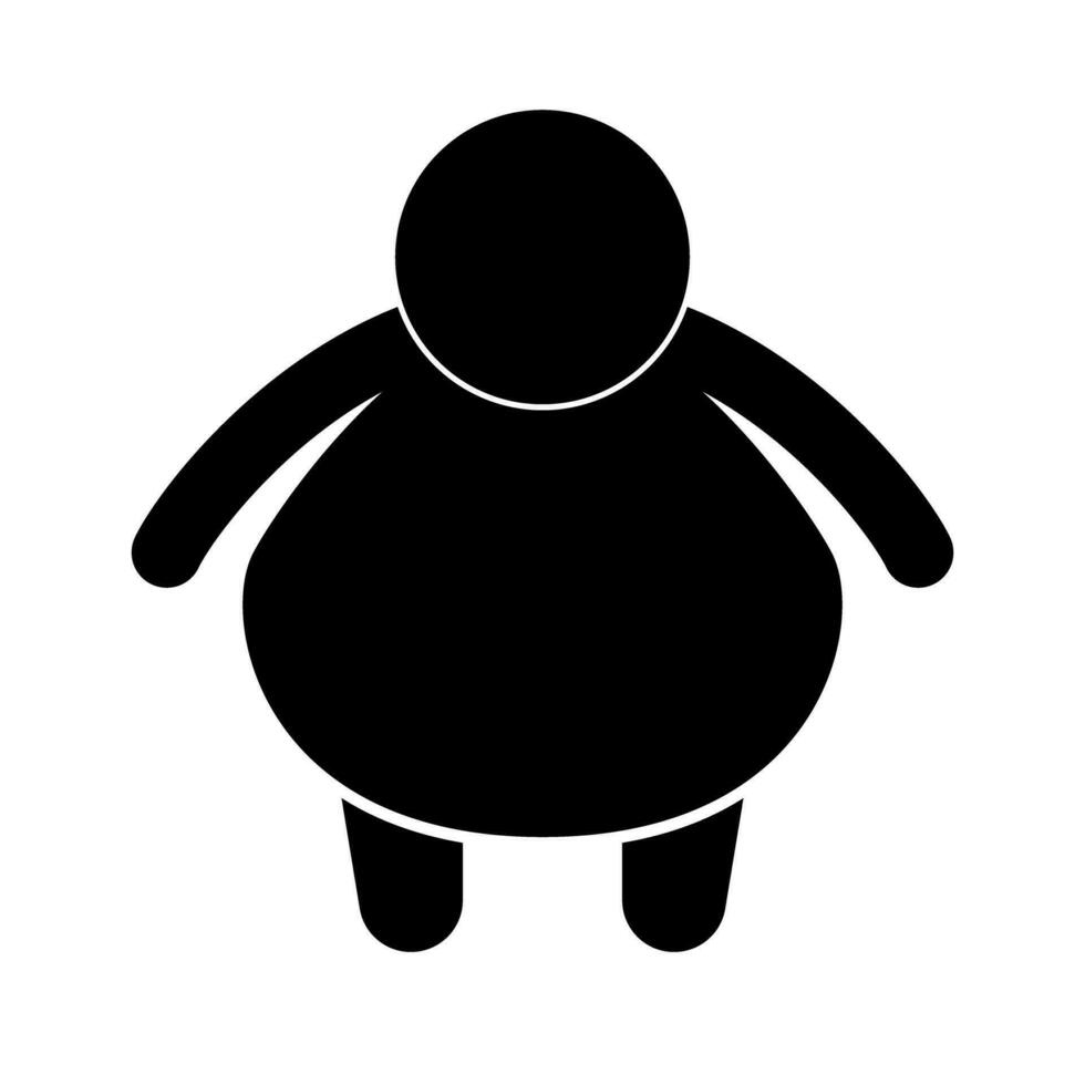 grasa persona silueta icono. gordito obeso cuerpo forma. vector. vector