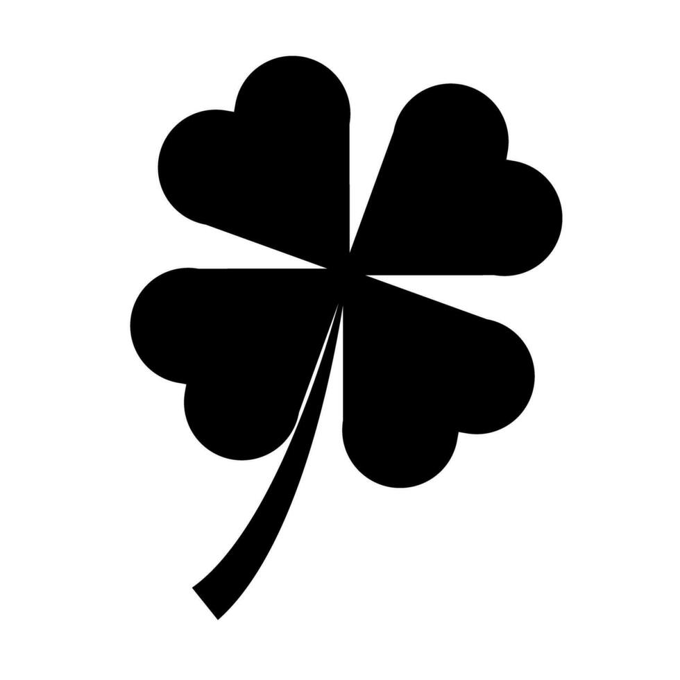 Lucky four-leaf clover silhouette icon. Vector. vector