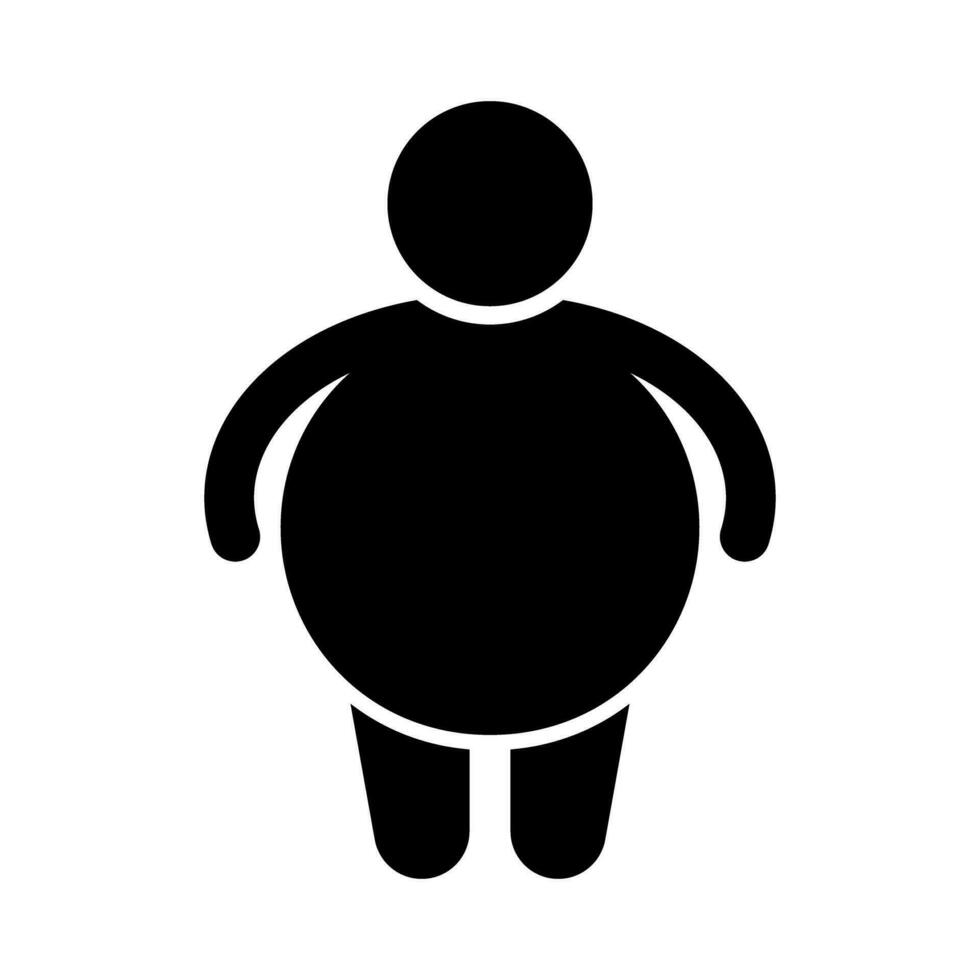 Fat person silhouette icon. Vector. vector