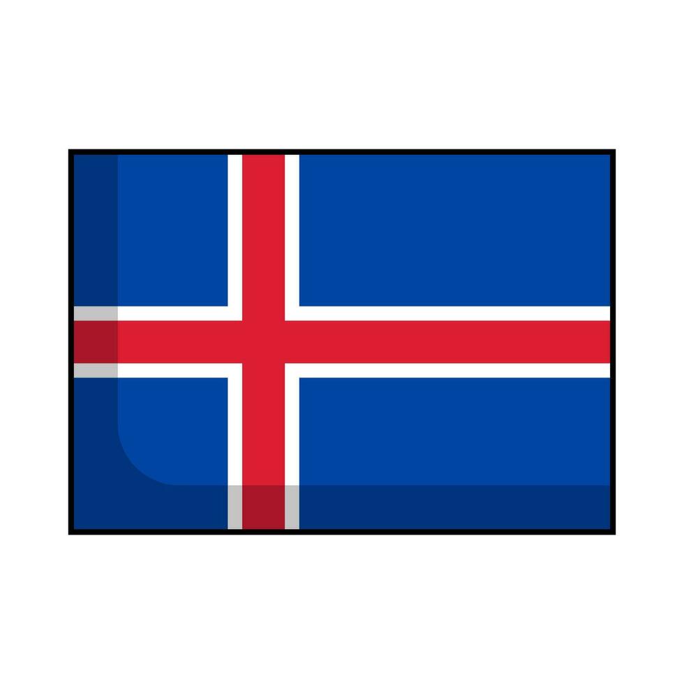 Flat design Iceland flag icon. Vector. vector