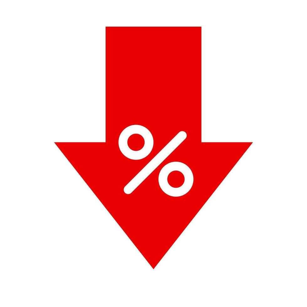 Discounted arrow icon. Discount percent symbol. Vector. vector