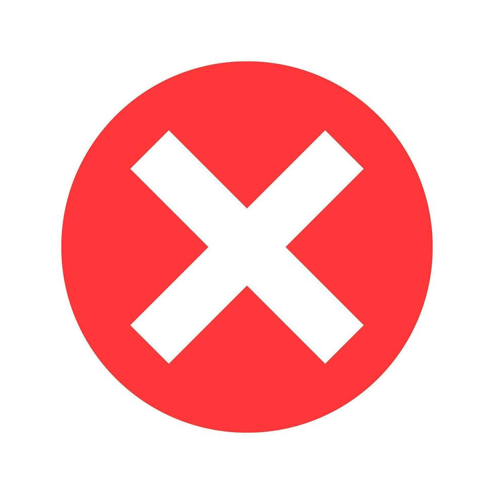 Prohibited cross mark icon. Restriction. Vector. vector