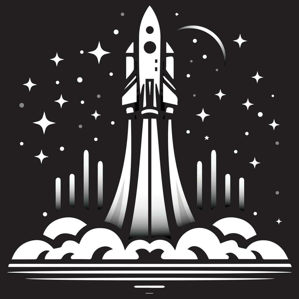space shuttle launch illustration vector