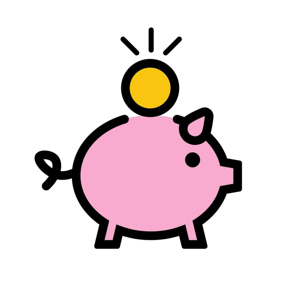 Pop piggy bank icon. Saving money. Finance and household budget. Vector. vector