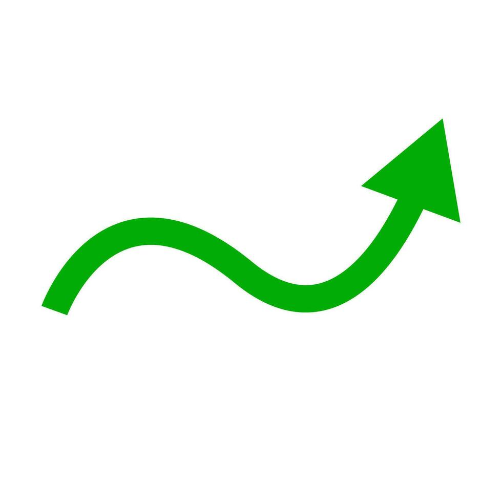 Uptrending green arrow. Growth. Vector. vector