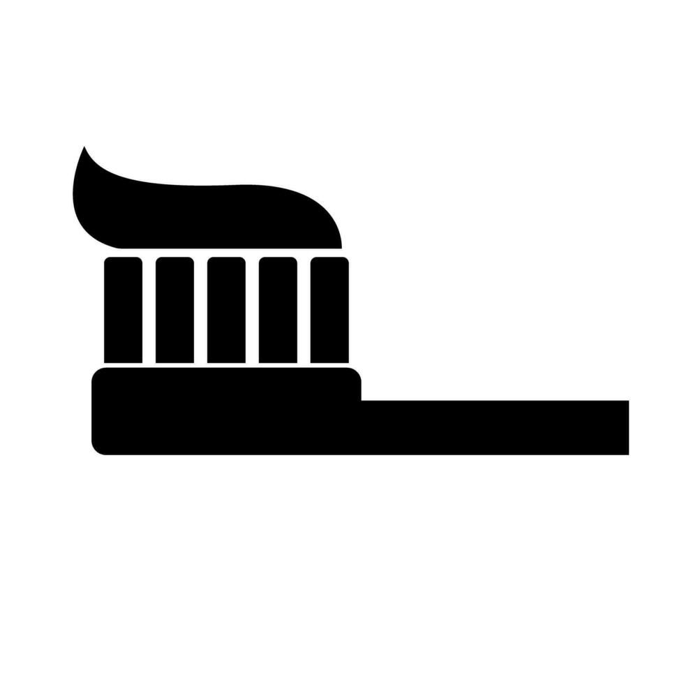 Toothbrush and toothpaste silhouette icon. Brushing teeth. Vector. vector
