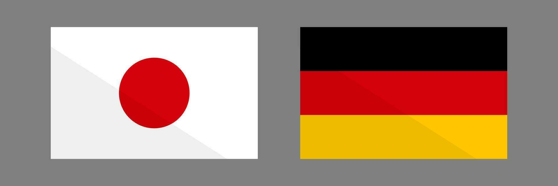 Japanese flag and German flag icon set. Vector. vector