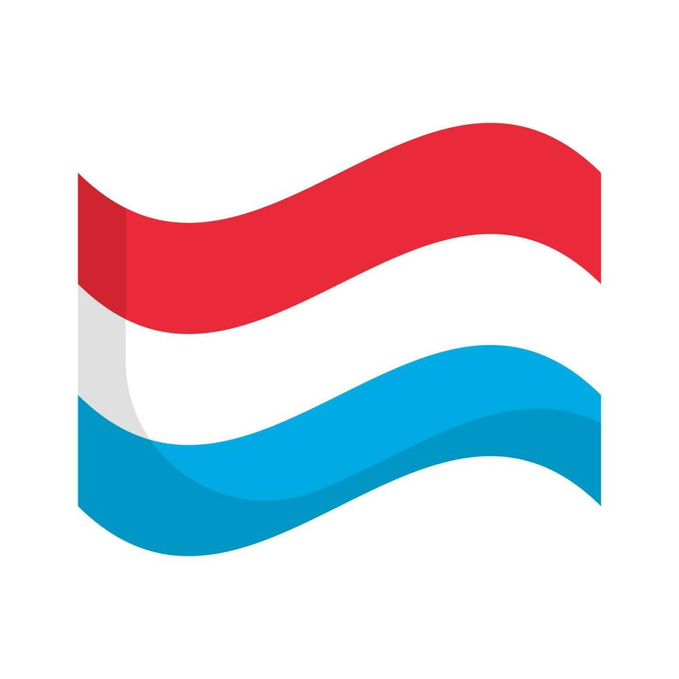 Fluttering Luxembourg flag icon. Vector. vector