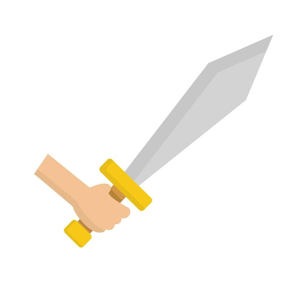 Hand holding sword icon. Attack icon. Vector. vector