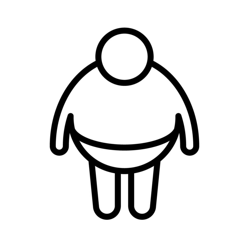 grasa persona vistiendo ropa interior icono. regordete. vector. vector