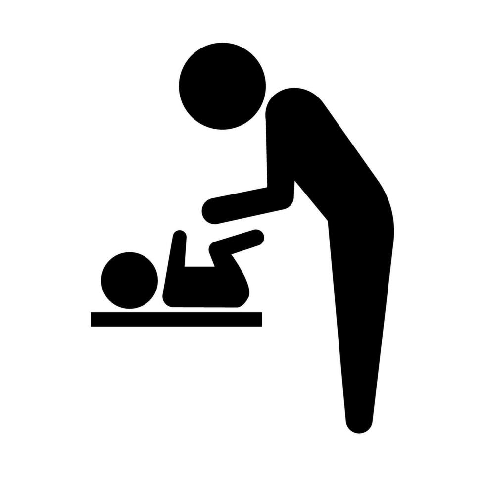 Baby diaper change pictogram. Nursing room. Vector. vector