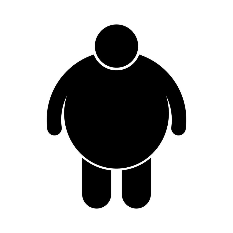 Fat person silhouette icon. Overweight. Obesity. Vector. vector