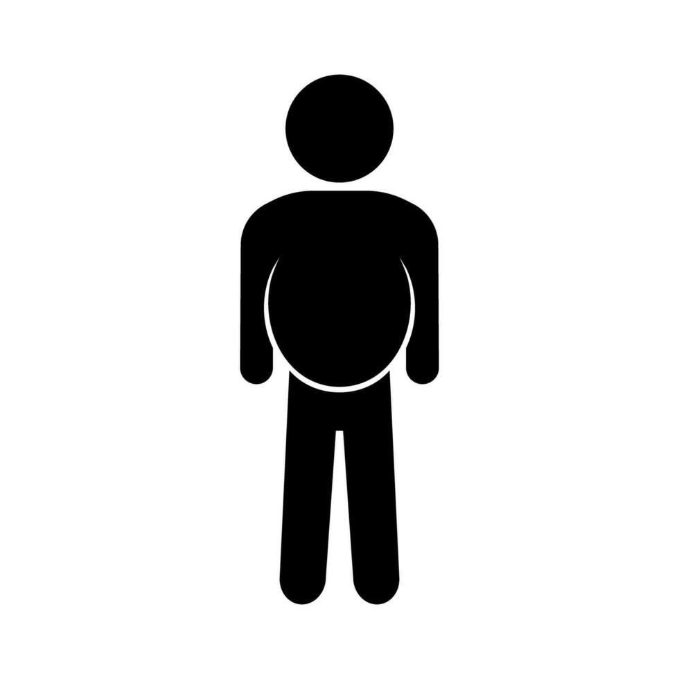 persona solamente grasa barriga. vector. vector