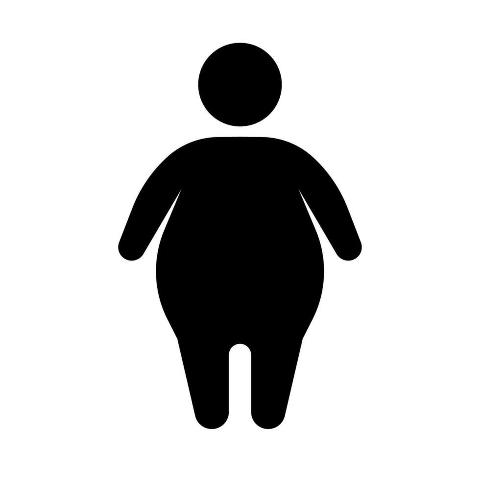 Fat person silhouette icon. Chubby person silhouette icon. Vector. vector