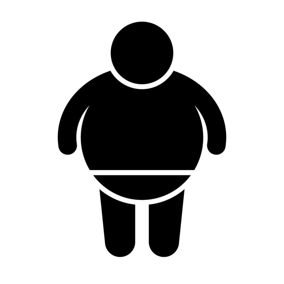 Fat man silhouette icon. Obese man. Vector. vector