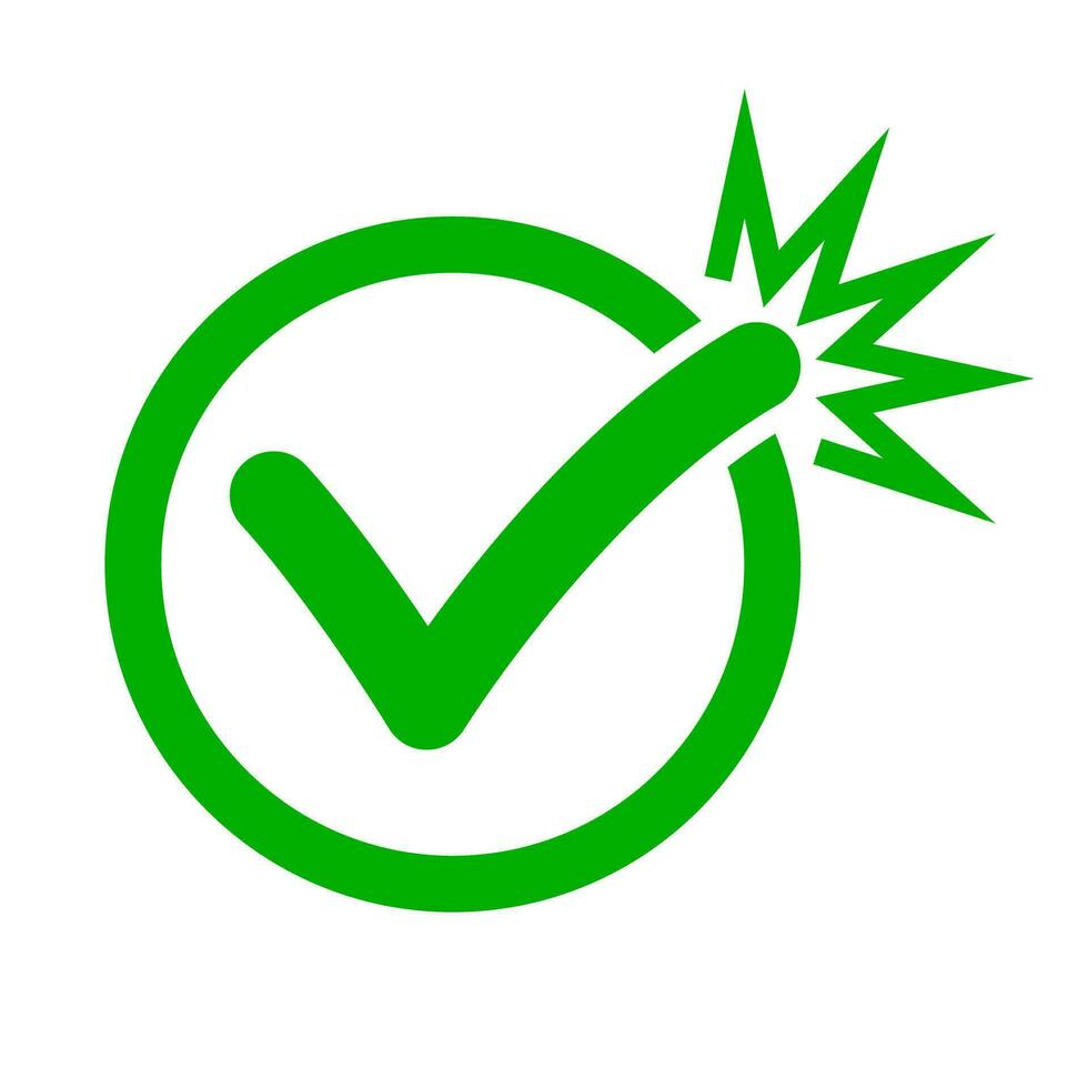 Emphased green check box icon. Vector. vector
