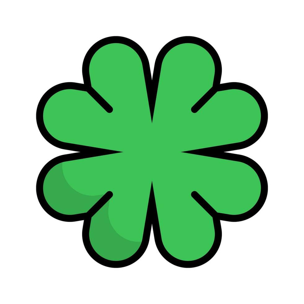 Flat design four leaf clover icon. Vector. vector