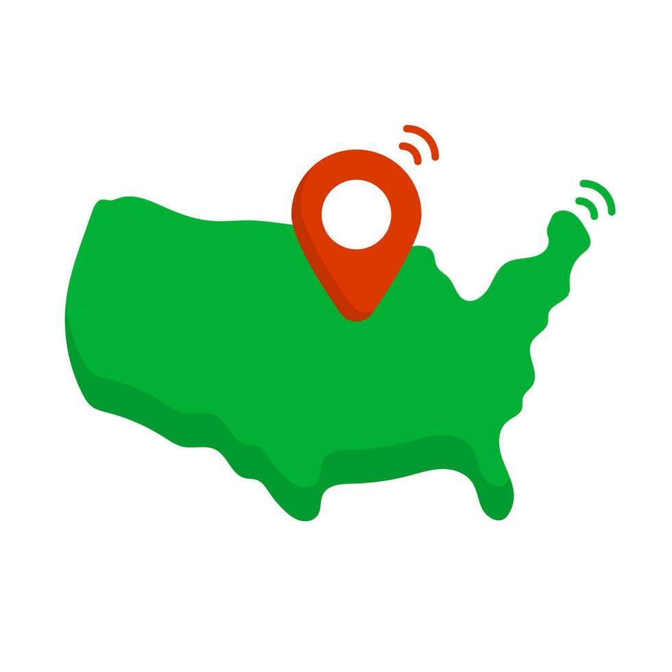 plano diseño americano mapa y mapa alfiler icono. vector. vector