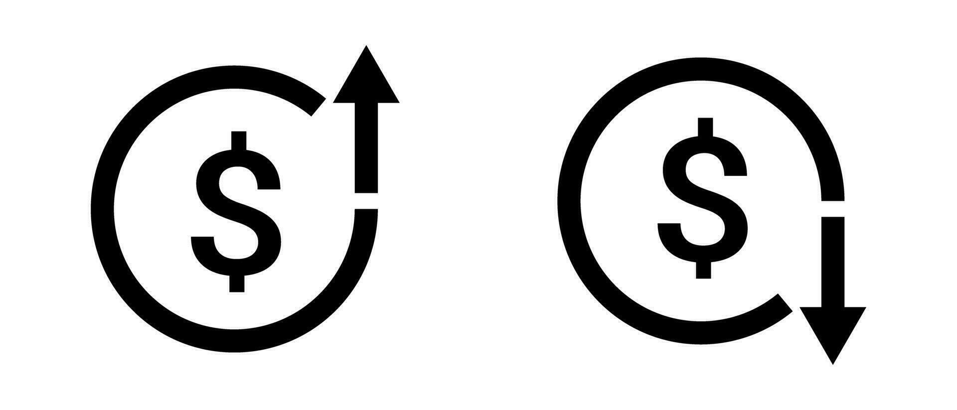 Strong dollar and weak dollar icon set. Vector. vector