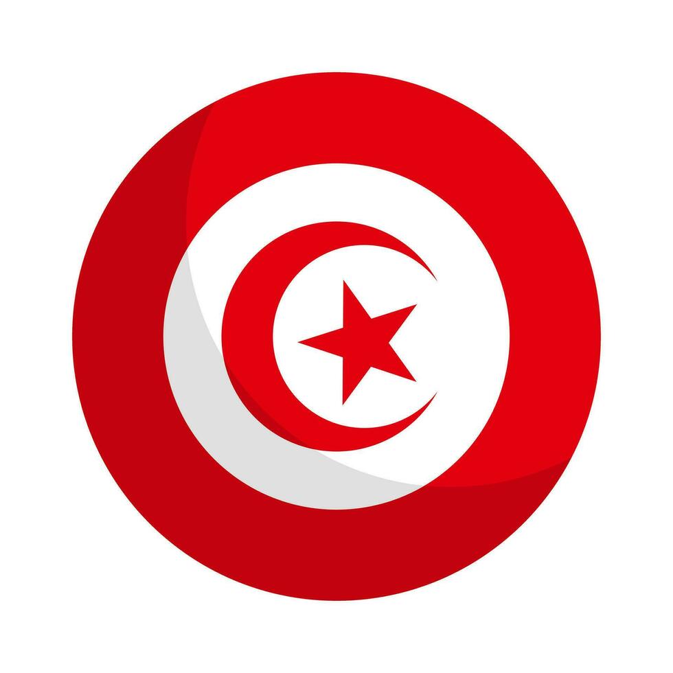 Round Tunisian flag icon. Vector. vector