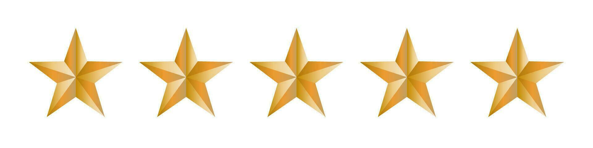 Luxury five star icons. Review and rating. Vector. vector