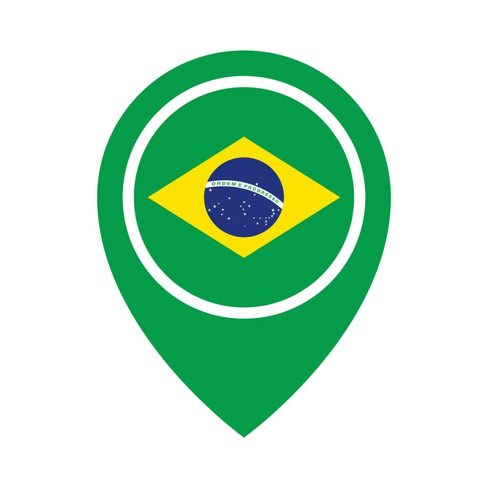 Brazilian map pin icon. Brazil location information. Vector. vector