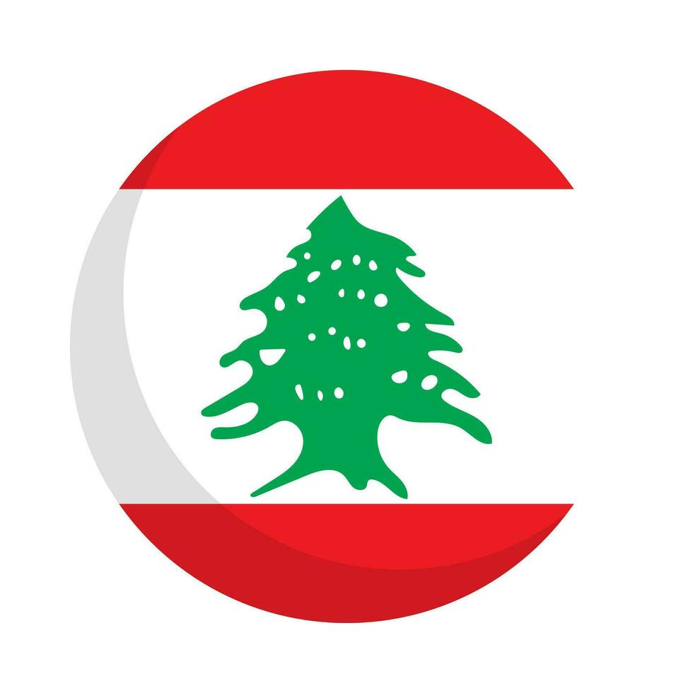 Round lebanon flag icon. Vector. vector