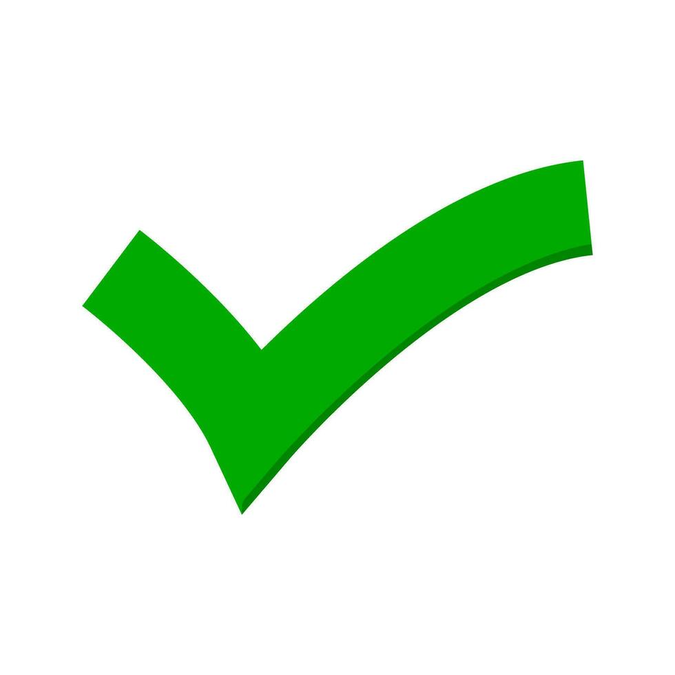 Flat design green check mark. Vector. vector