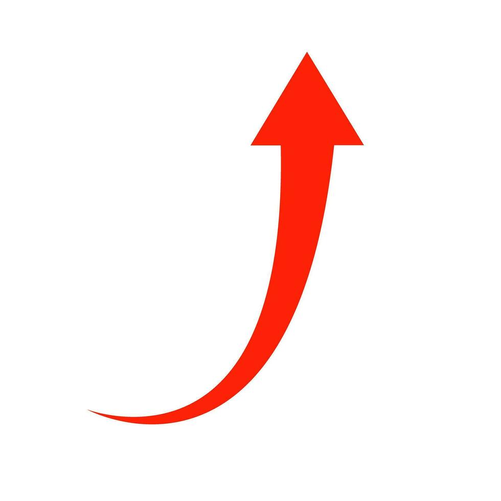 Rapidly rising red arrow. Vector. vector