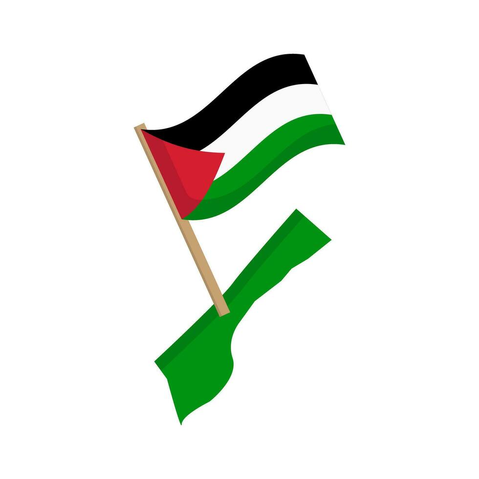 Gaza Strip map with Palestinian flag icon. Vector. vector