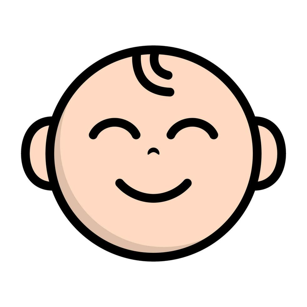 Smiling baby face icon. Vector. vector