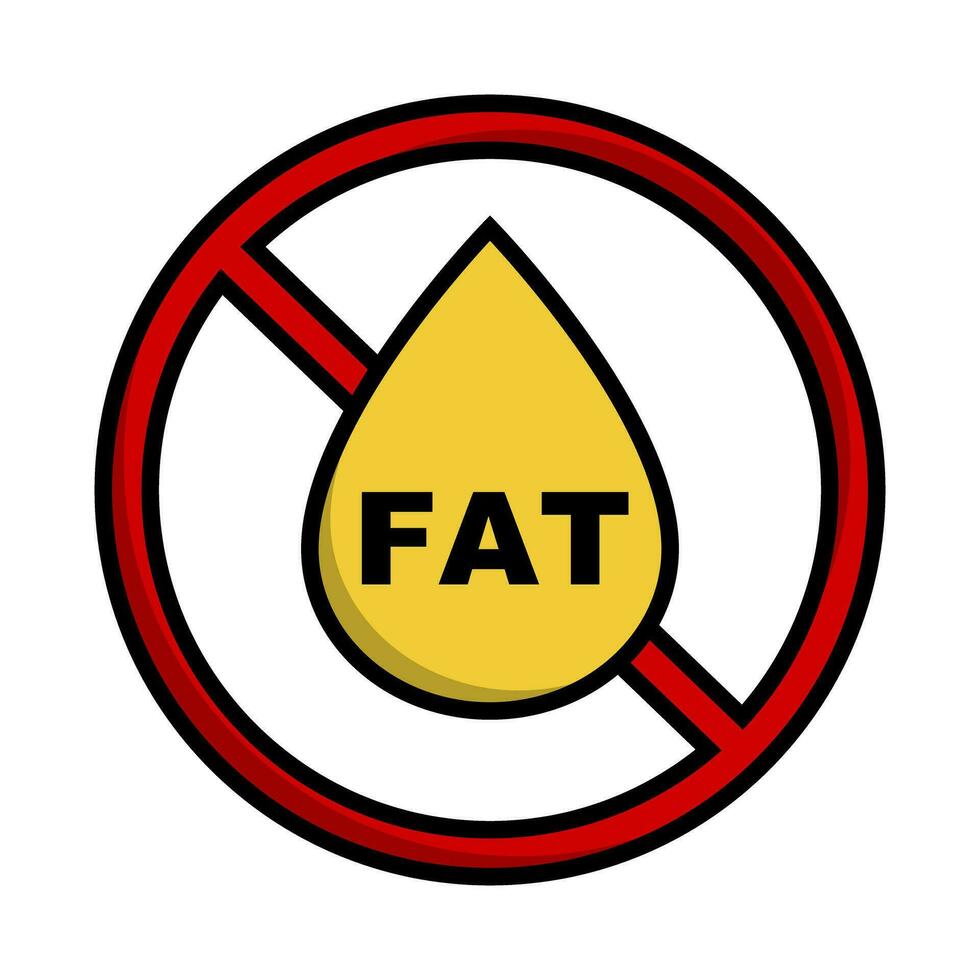 Fat prohibition sign. FAT prohibited sign. Vector. vector