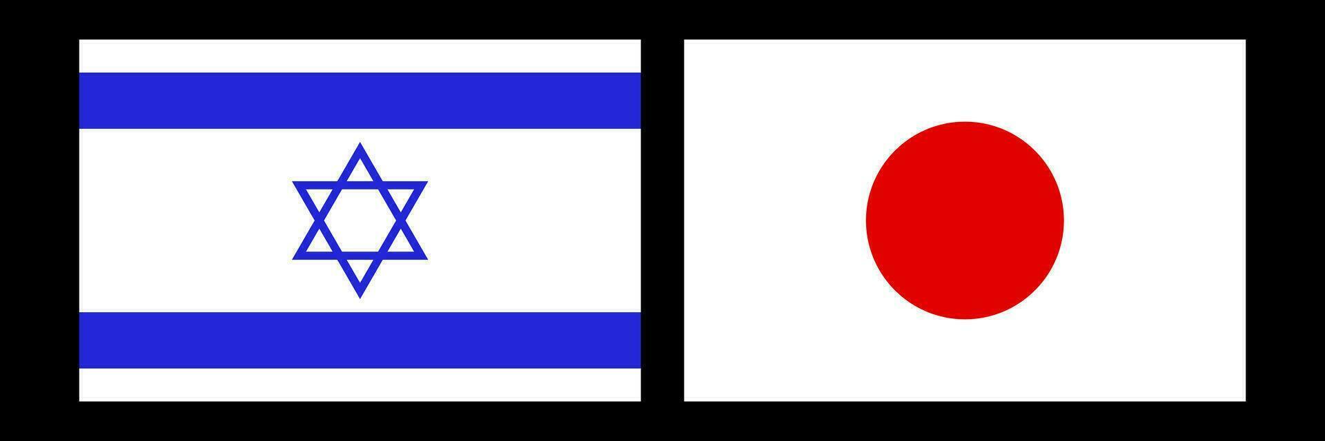 Israeli and Japanese flags icon set. Vector. vector