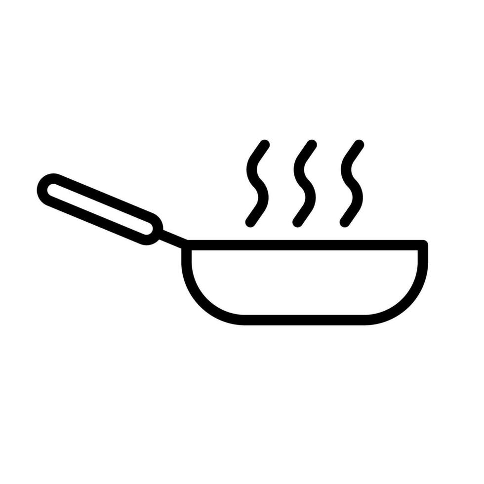 Simple frying pan icon during cooking. Vector. vector