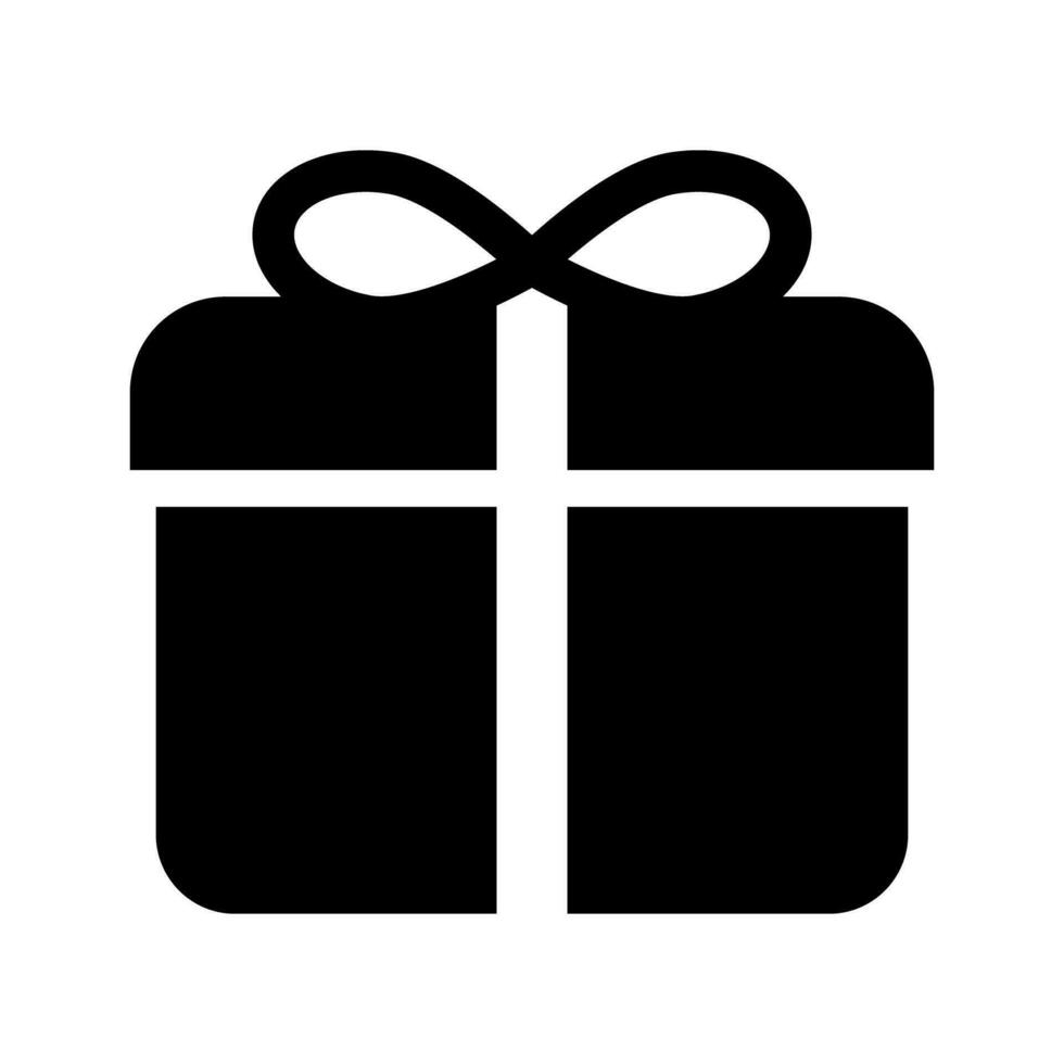 Present box silhouette icon. Surprise gift. Gift. Vector. vector