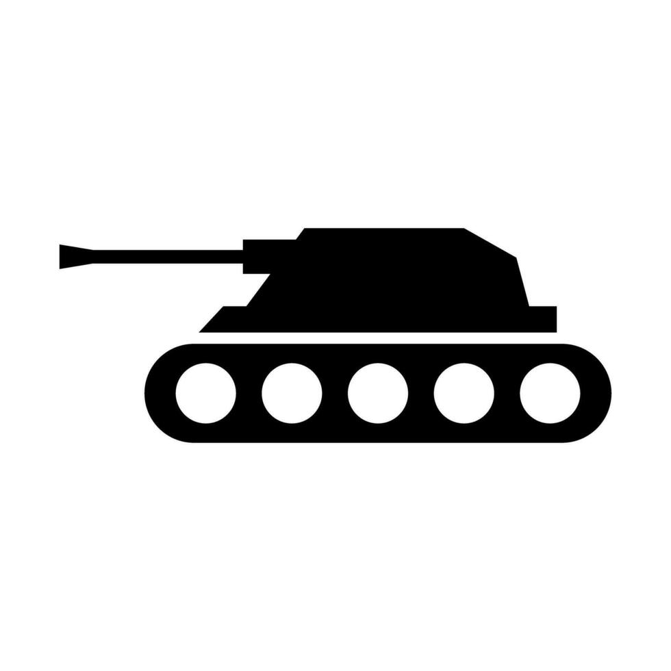 tanque silueta icono. blindado luchando vehículo. vector. vector