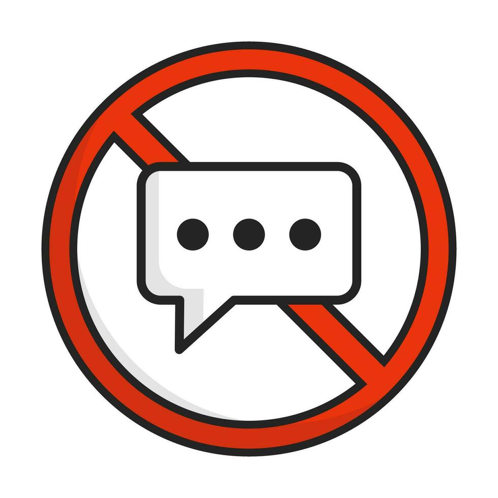 No talking allowed icon. Please be quiet. Vector. vector