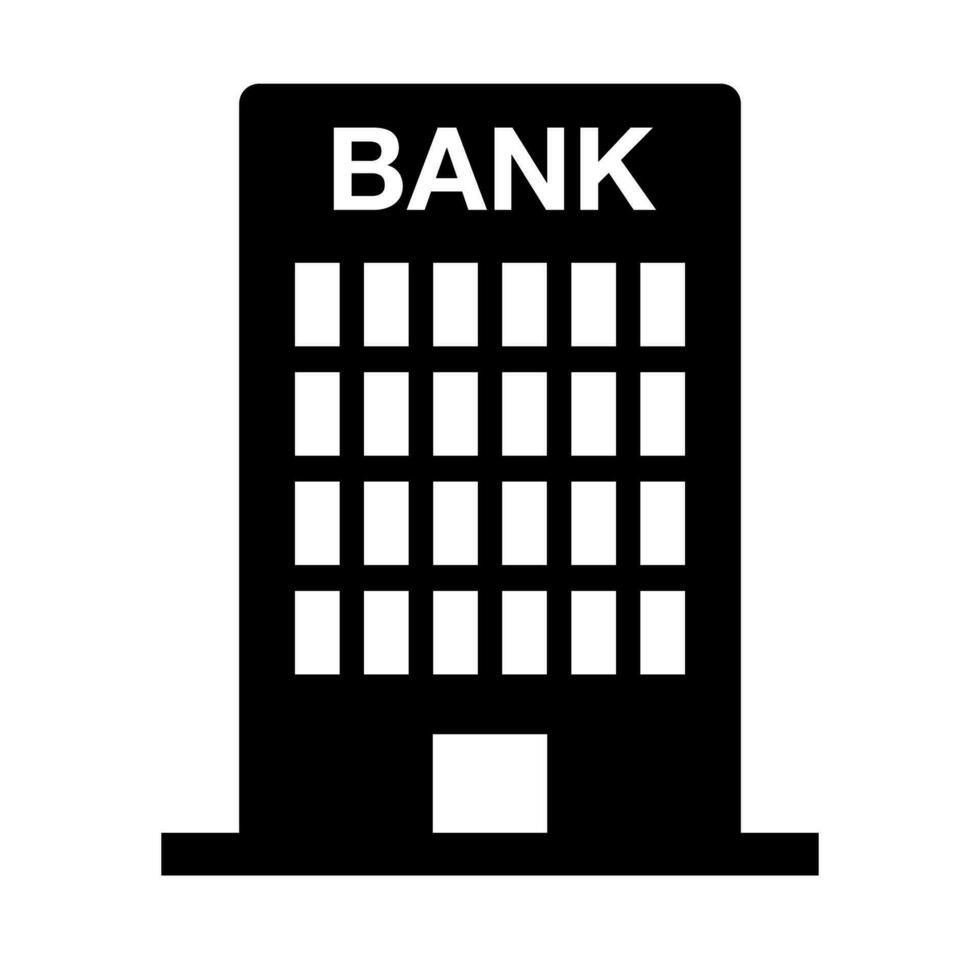 banco edificio silueta icono. financiero edificio. vector. vector