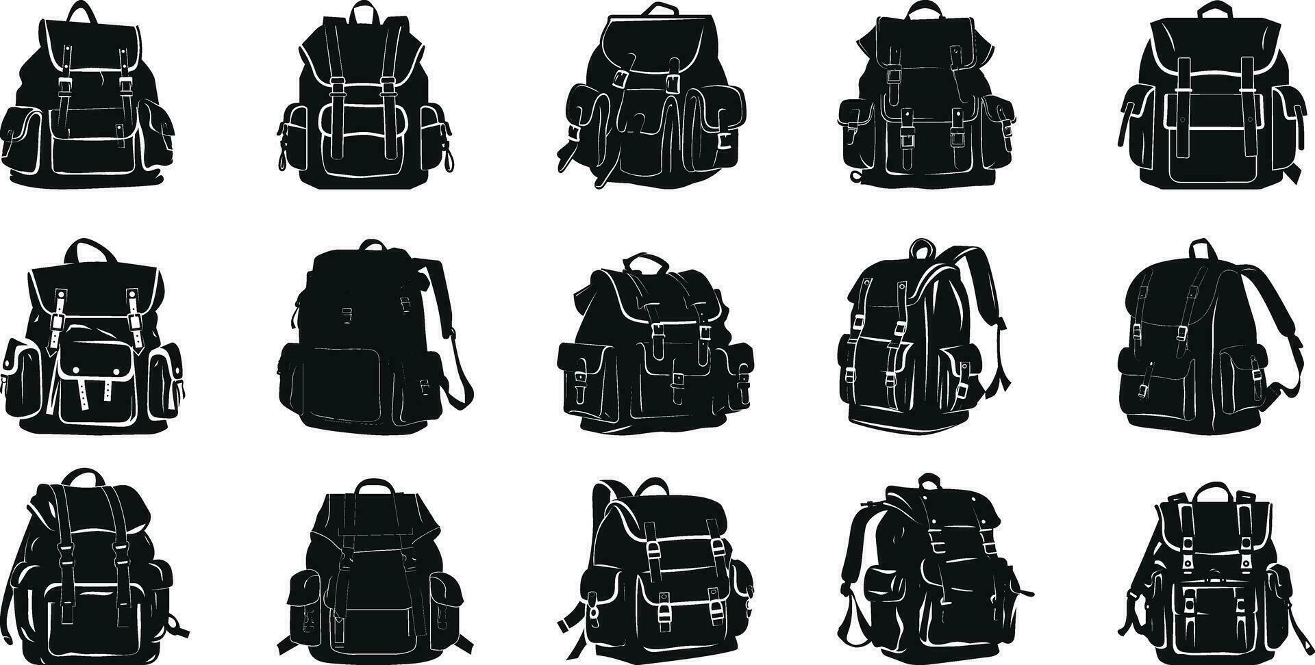 mochila esenciales pulcro vector diseño