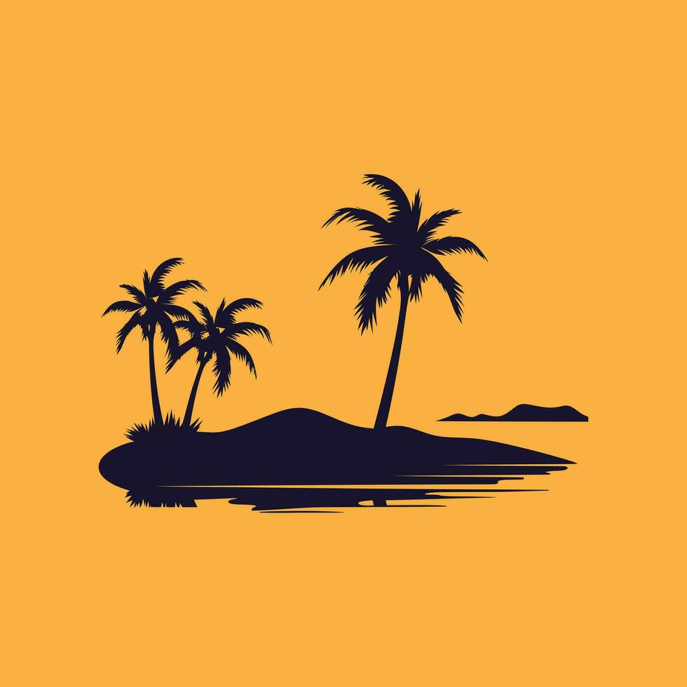 Tropical Twilight Tranquility in Vector