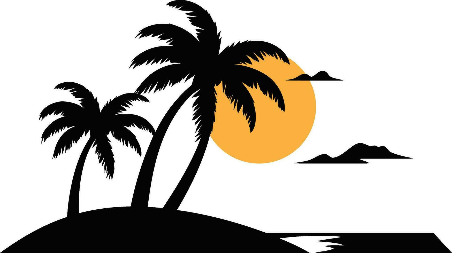 Breathtaking Beach Sunset in Vector