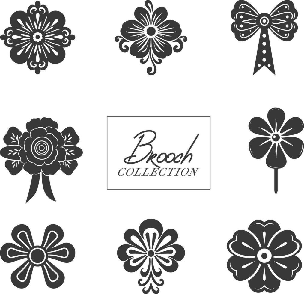 Timeless Glamour  Vintage Brooch Collection vector