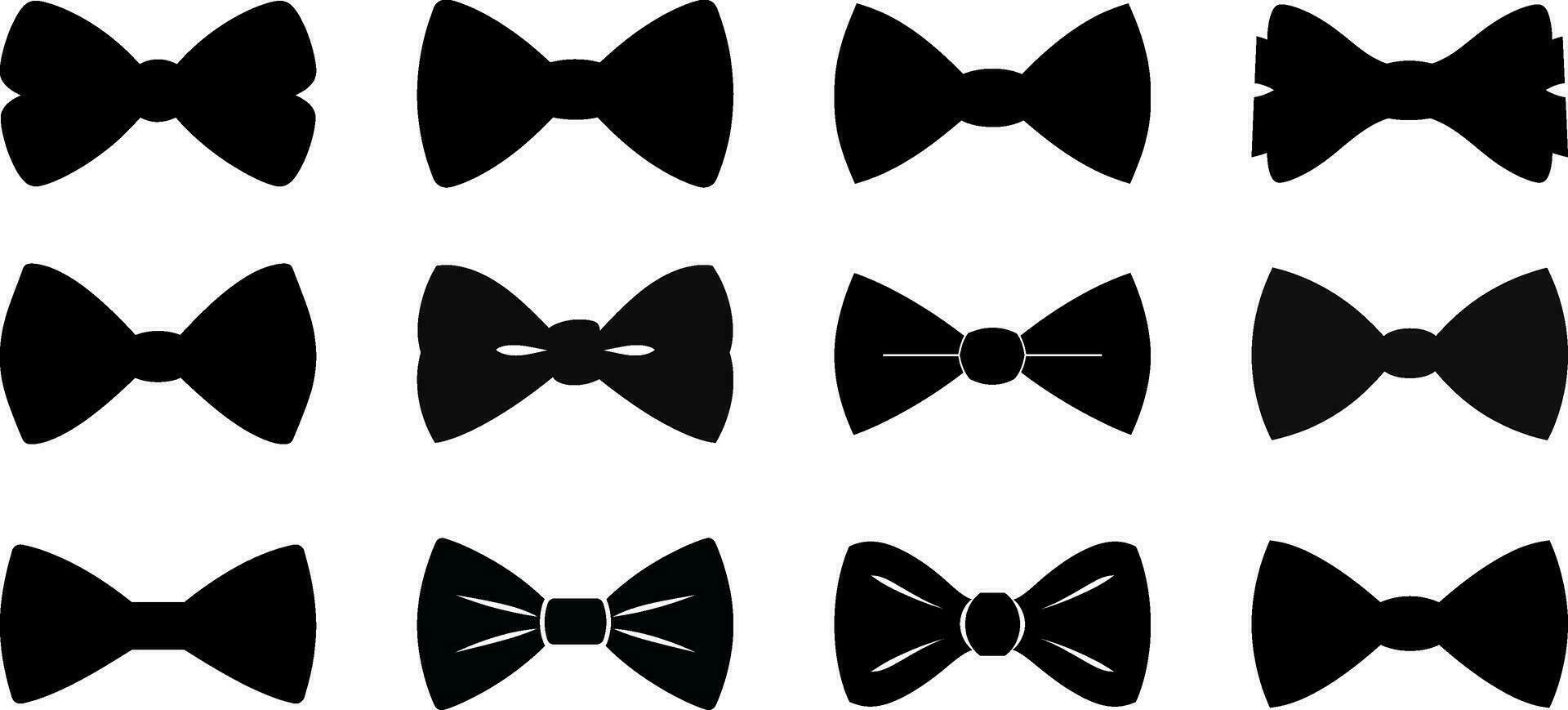 Tied to Style  Bowtie Elegance in Graphic Silhouette vector