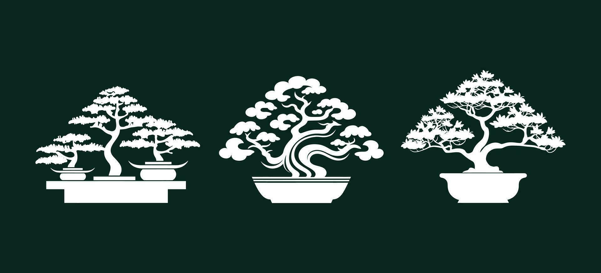 de la naturaleza miniatura sinfonía bonsai colección vector