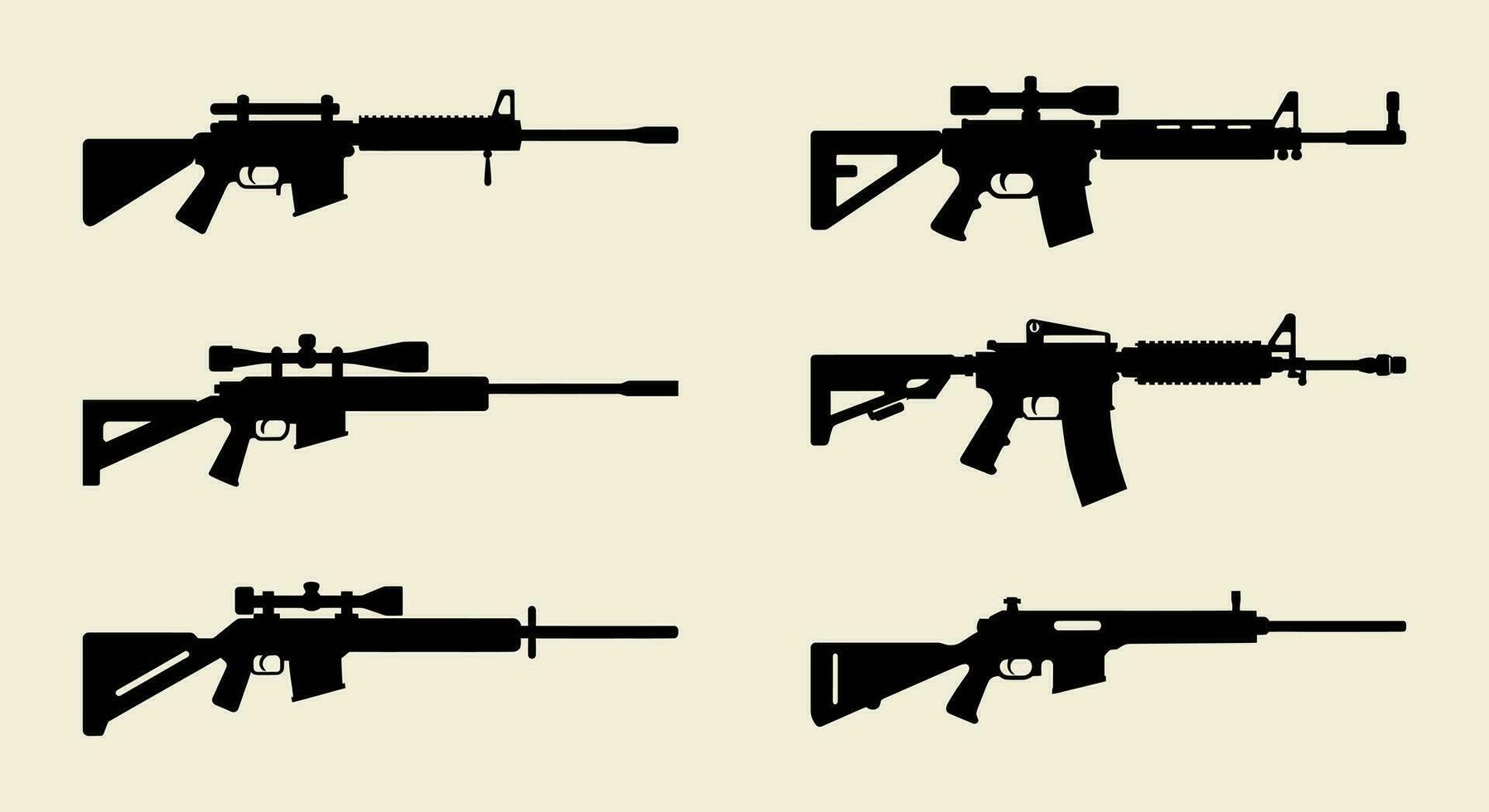 Firearm Elegance  Modern Rifle Vector