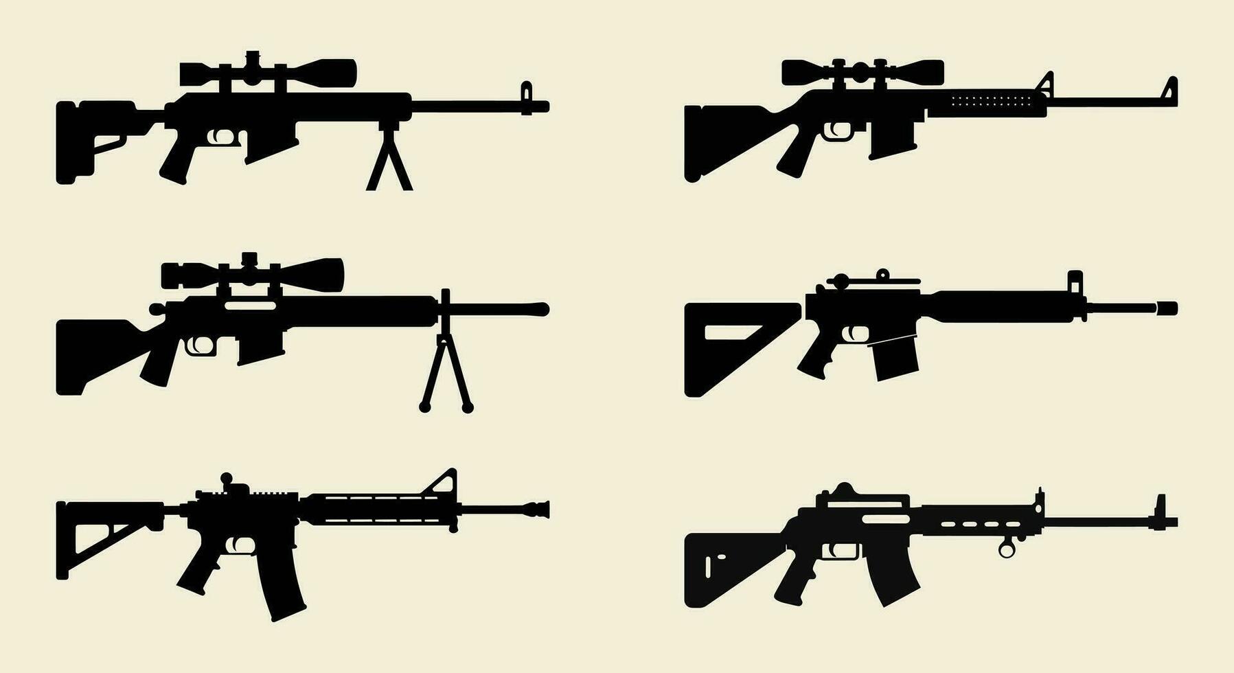 Stealth Warfare  Minimalist Rifle Silhouette vector