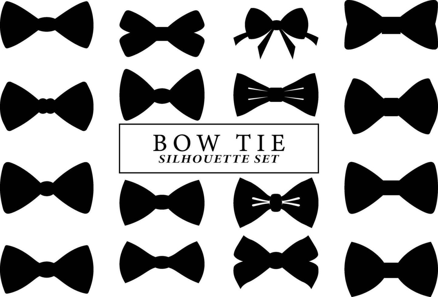 Elegance in Symmetry  Bowtie Vector Silhouette